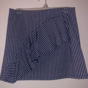Top shop royal blue and cream checkered skirt